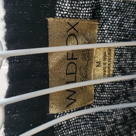 Wild fox White Label Glitter USA Black Short Sleeve Sweater Size M - Picture 3 of 5